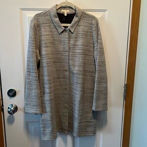 Eileen Fisher xl grayish/cream blazer cotton/spandex excellent condition